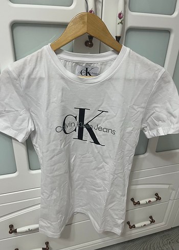 Beyaz Calvin Klein Baskılı Tişört - Görsel 2