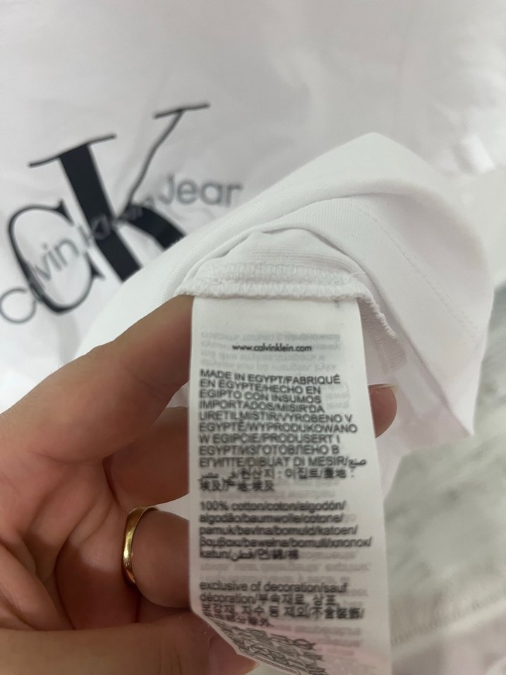 Beyaz Calvin Klein Baskılı Tişört - Görsel 5