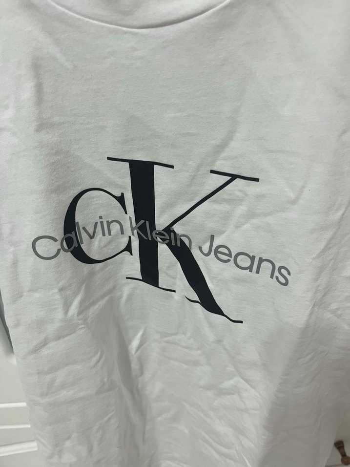 Beyaz Calvin Klein Baskılı Tişört - Görsel 4