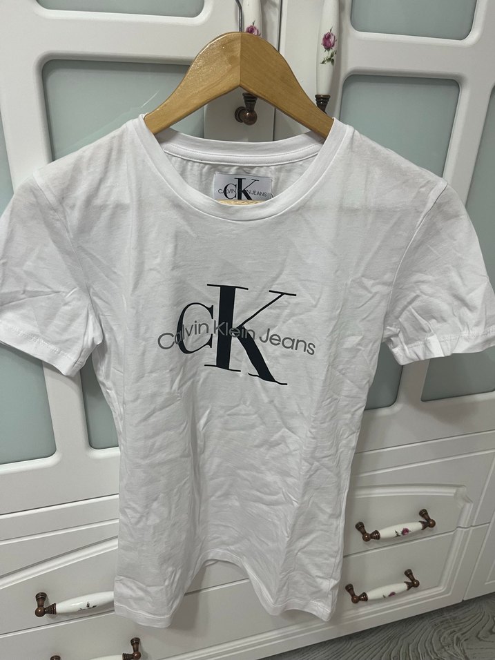 Beyaz Calvin Klein Baskılı Tişört - Görsel 2