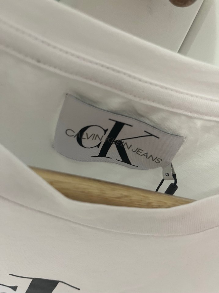 Beyaz Calvin Klein Baskılı Tişört - Görsel 3