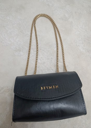  Beden siyah Renk Beymen Zincir Detaylı Siyah Deri Kadın Çanta