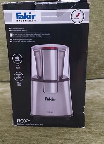 Fakir roxy kahve ve baharat öğütücü sıfır ürün 