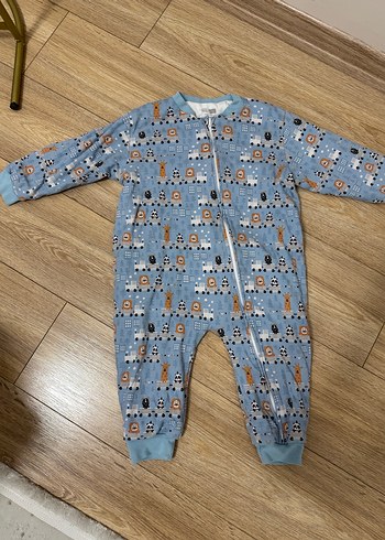 5 Yaş Beden mavi Renk Uzun Kollu Fermuarlı Erkek Çocuk Tulum Pijama