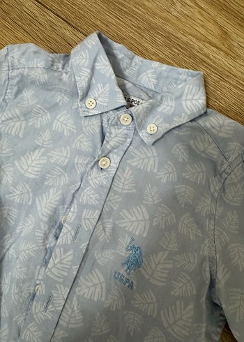 4 Yaş Beden mavi Renk Erkek Çocuk Uzun Kollu Mavi Denim Gömlek