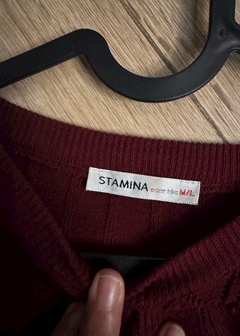 Stamina Bordo Fırfırlı Uzun Kollu Triko Kazak