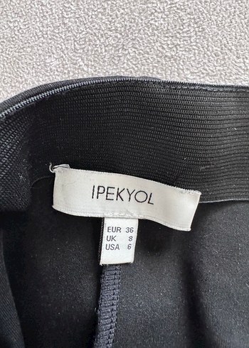 ipekyol Yanları taşlı Siyah Kadın Dar Kesim Kumaş tayt