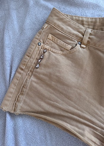 m Beden Safran sarısı Mini Kadın Denim Şort