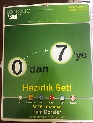 Tonguç 7.sınıf sayısal, sözel hazırlık seti.