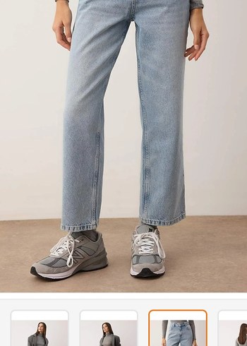 Geniş Kesim Midi Kot Pantolon - Görsel 2