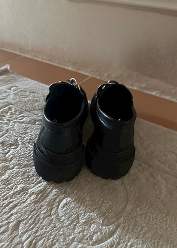 40 Beden siyah Renk Siyah Zincir Tokalı Kadın Loafer