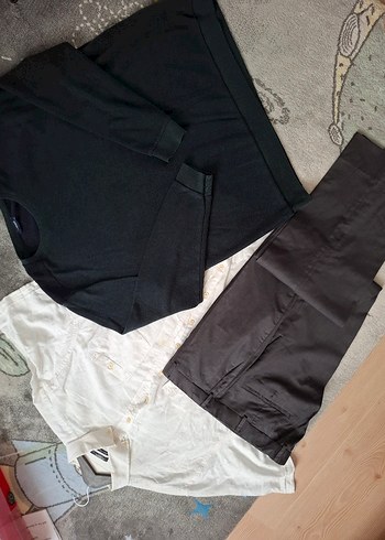 xxl Beden 3 parça büyük beden(56) erkek kumaş pantolon erkek gömlek kazak