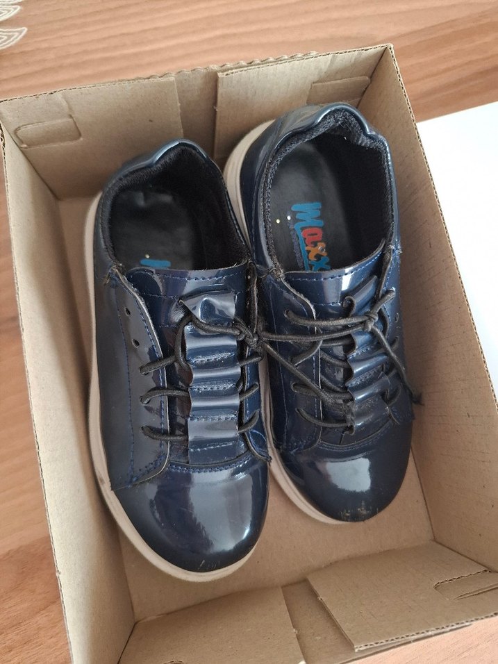 Lacivert rugan erkek çocuk casual ayakkabı - Görsel 4
