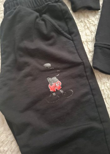 Siyah Mickey Baskılı Erkek Çocuk Eşofman Takımı - Görsel 3