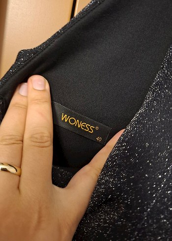 Siyah V Yakalı BALIK MODEL ZARİF simli Uzun Kadın Abiye Elbise - Görsel 5