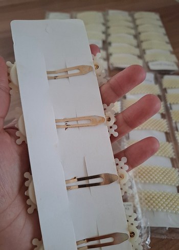 ikili incili dikdörtgen pıt pıt toka seti - Görsel 5