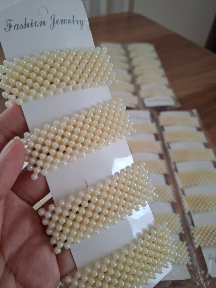 ikili incili dikdörtgen pıt pıt toka seti - Görsel 2