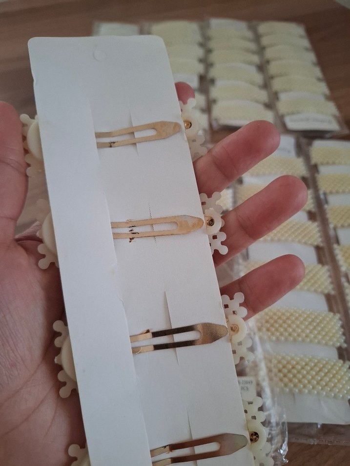 ikili incili dikdörtgen pıt pıt toka seti - Görsel 5