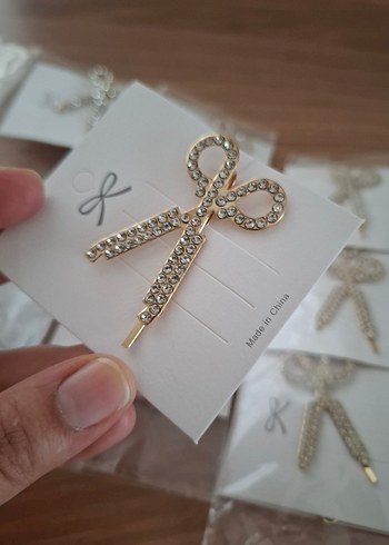 TAŞLI Makas FİGÜRLÜ TEL TOKA MAKAS FİGÜRLÜ TAŞLI BROŞ - Görsel 2