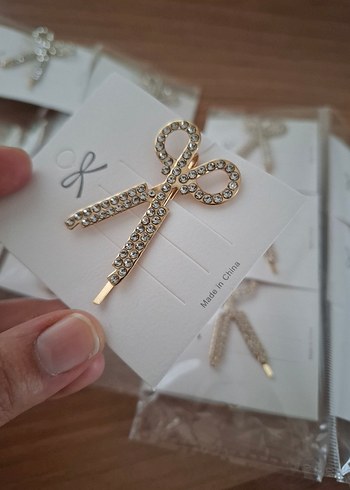 TAŞLI Makas FİGÜRLÜ TEL TOKA MAKAS FİGÜRLÜ TAŞLI BROŞ - Görsel 3