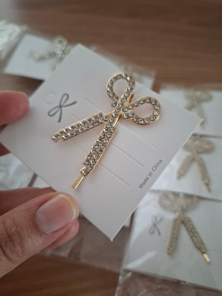 TAŞLI Makas FİGÜRLÜ TEL TOKA MAKAS FİGÜRLÜ TAŞLI BROŞ - Görsel 2