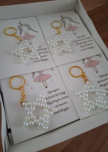 İnci Boncuklu Yıldız Anahtarlık İncili yıldız anahtarlık - Görsel 4