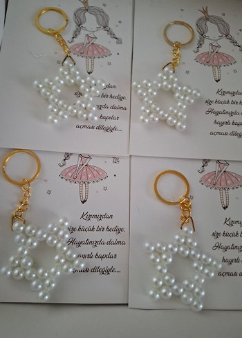 İnci Boncuklu Yıldız Anahtarlık İncili yıldız anahtarlık - Görsel 3