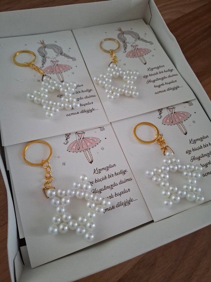 İnci Boncuklu Yıldız Anahtarlık İncili yıldız anahtarlık - Görsel 4