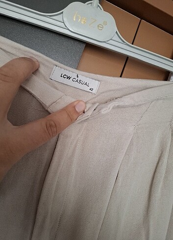 42 Beden camel Renk LCW bol paça keten pantolon