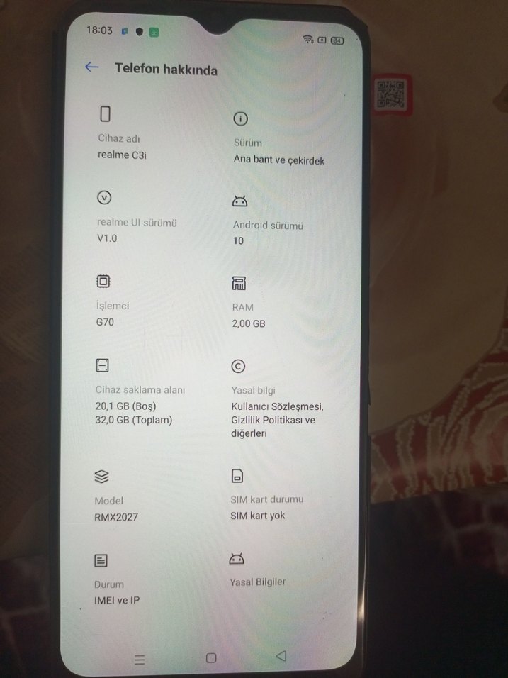 Realme c3i anakart sağlam (ekransız satış) - Görsel 4