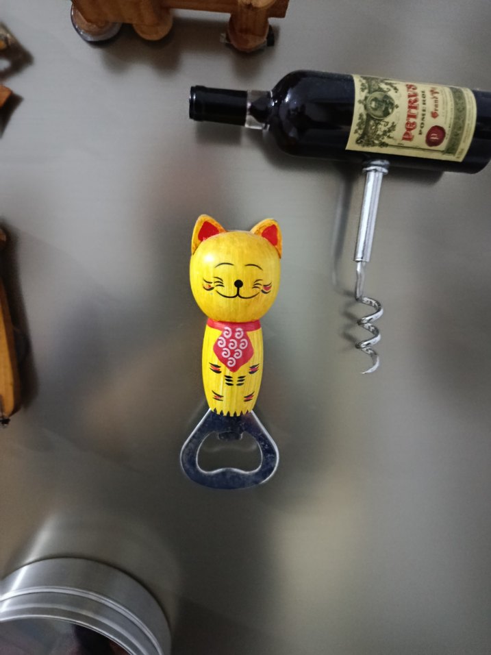 Sarı Renkli Kedi Figürlü Şişe Açacağı - Görsel 2