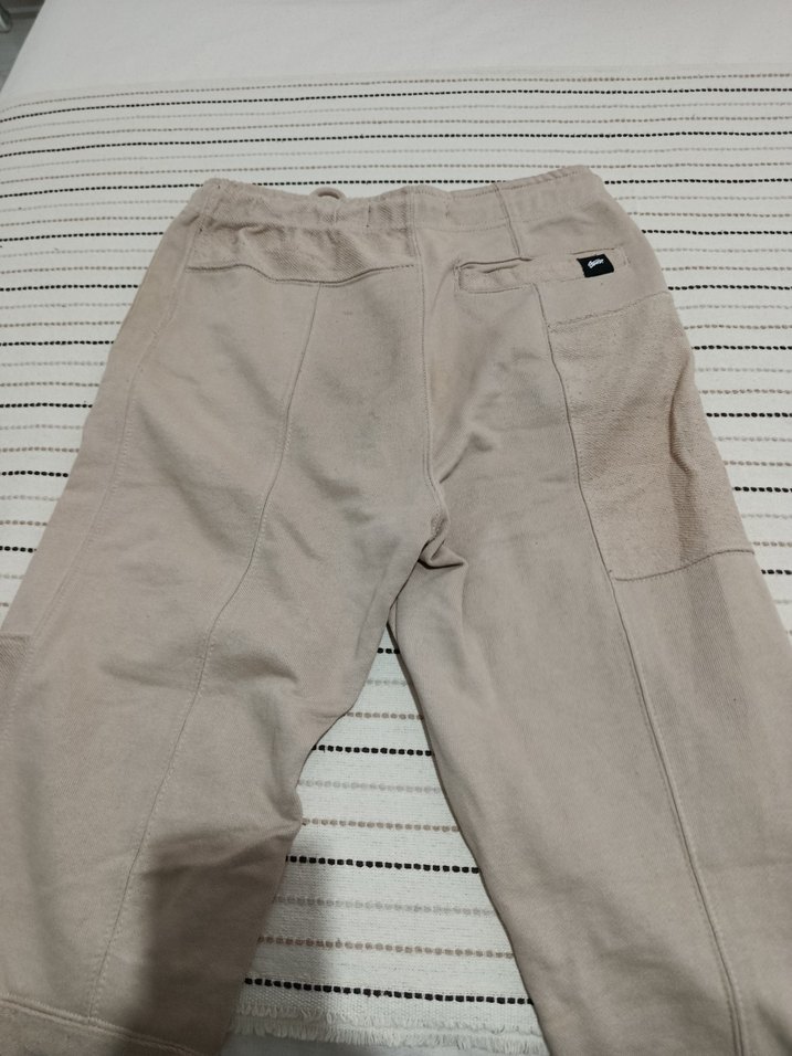 Bej Keten Kadın Midi Kumaş Pantolon - Görsel 3