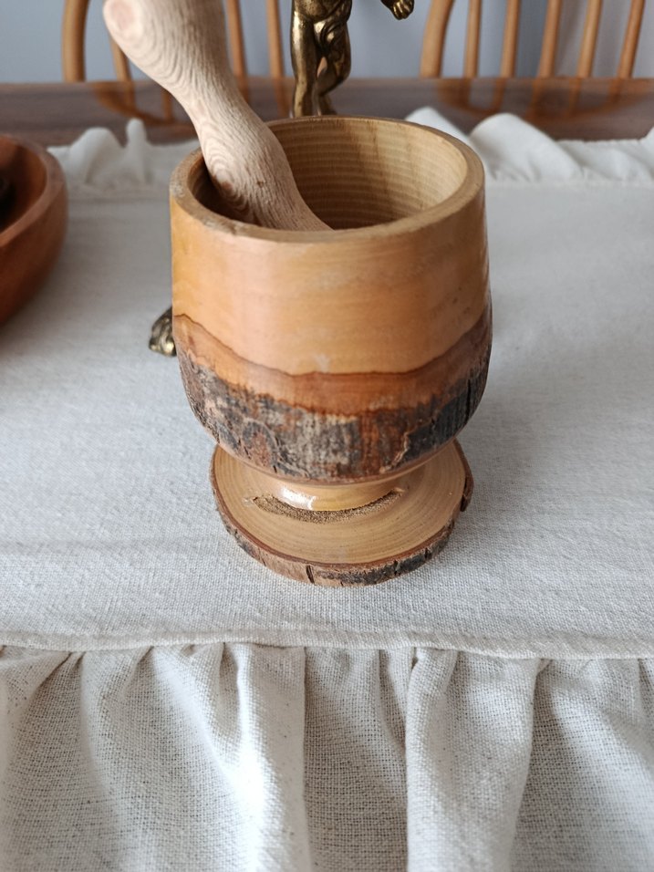 Vintage Ahşap Havan - Görsel 2