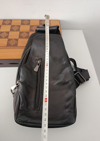 Siyah Deri Kadın Biker Çapraz Çanta - Görsel 6