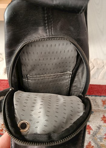 Siyah Deri Kadın Biker Çapraz Çanta - Görsel 3