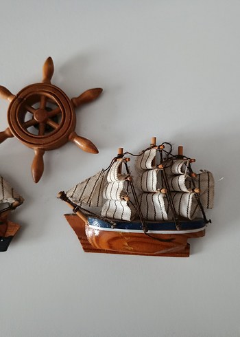 Ahşap Gemi Dümeni Magnet Seti - Görsel 2