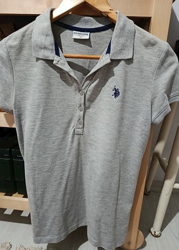 xs Beden gri Renk Kız Çocuk Gri Polo Tişört
