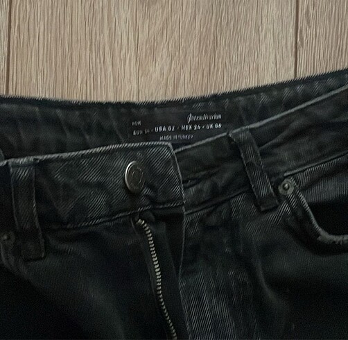 34 Beden gri Renk Stradivarius kadın yırtık jean