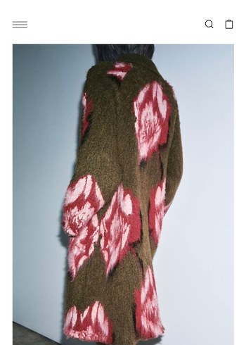 Bordo Bağlama Desenli Kadın Kürklü Midi Kaban - Görsel 3