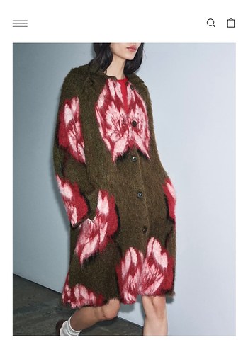 Bordo Bağlama Desenli Kadın Kürklü Midi Kaban - Görsel 4