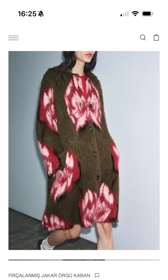 Bordo Bağlama Desenli Kadın Kürklü Midi Kaban - Görsel 4