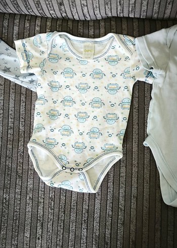 Gri Kısa Kollu Pamuklu Bebek Body - Görsel 8