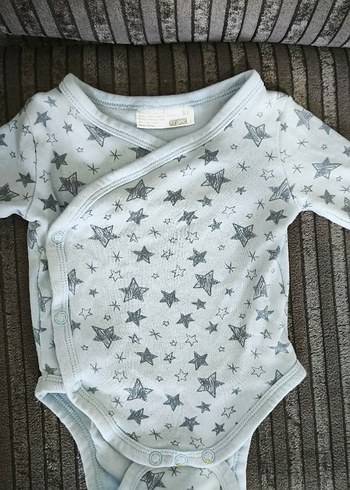 Gri Kısa Kollu Pamuklu Bebek Body - Görsel 6