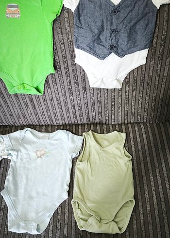 Gri Kısa Kollu Pamuklu Bebek Body - Görsel 3