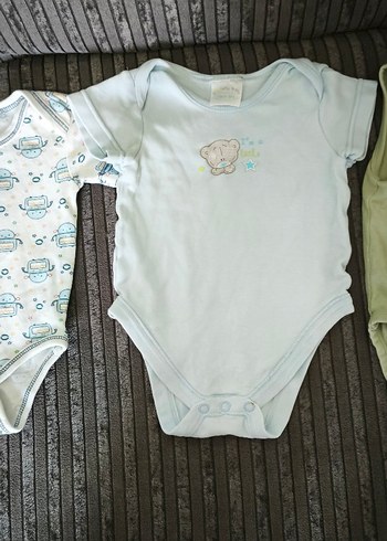 Gri Kısa Kollu Pamuklu Bebek Body - Görsel 9