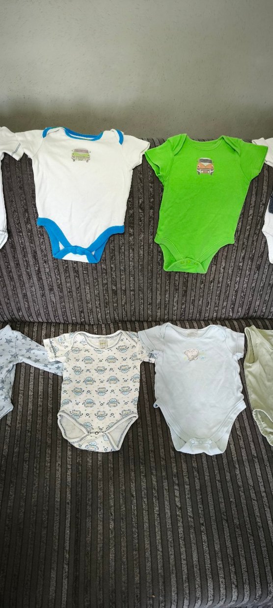 Gri Kısa Kollu Pamuklu Bebek Body - Görsel 2