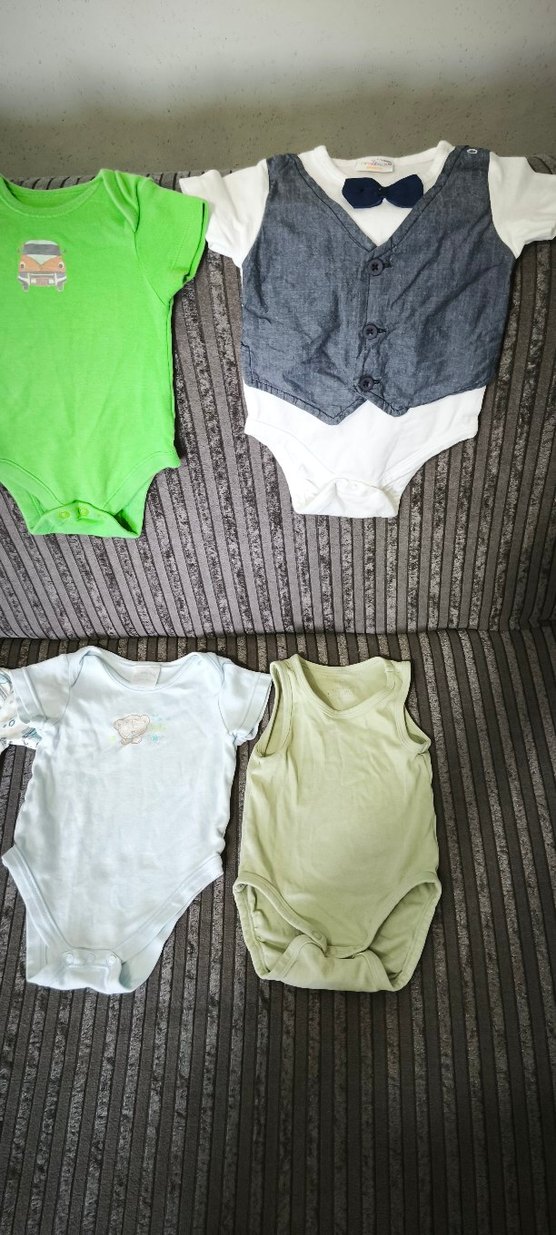 Gri Kısa Kollu Pamuklu Bebek Body - Görsel 3