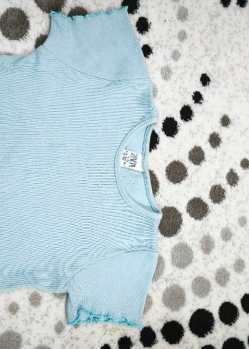 Mavi Kısa Kollu Bebek Body - Görsel 2