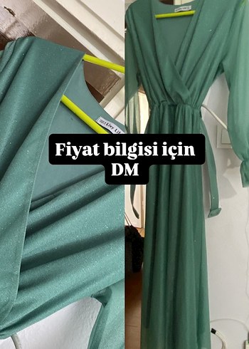 Diger Yeşil Uzun Kollu V Yaka Elbise