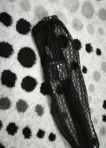 Kırmızı ve Siyah File Model Saç Bandanası - Görsel 4